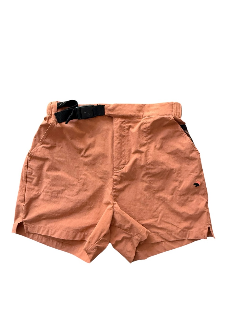 Wondery Outdoors Hiking Rust Orange Cargo Shorts with Built-In Black Web Belt - Picture 4 of 5